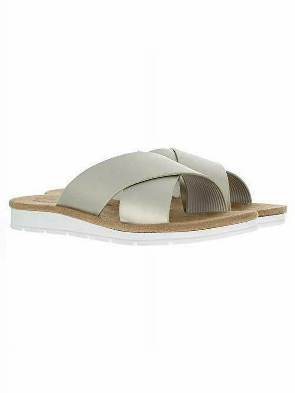 IZOD Size 8 Women's Neutral Crossover Slide Sandals